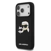 Karl Lagerfeld Liquid Silicone Double-Head MagSafe Case for iPhone 17 Pro, Black
