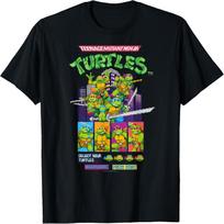 Teenage Mutant Ninja Turtles Arcade Game Screen Retro T-Shirt S juoda