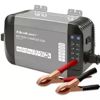 Qoltec Smart Monolith charger for LiFePO4, AGM, GEL, and SLA batteries | 20A | 24V