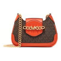 Michael Kors Hally Vintage Monogram Grandinėlės Peties Rankinė Moteriška Peties Rankinė Tamsiai Ruda Oranžinė 32F1G2HC0B-843 Basic Set (Bag+Dust Bag) red