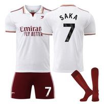 Paaugliams Vaikams Suaugusiems Individualus Vardas Futbolo Apranga 25/26 Arsenal Antroji Išvykos #7 SAKA Sporto Treniruočių Marškinėlių Rinkinys su Kojinėmis 16