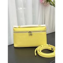 New leather cowhide lychee pattern lunch box bag mini bag portable shoulder oblique span bag women's bag women's bag 19cm*6cm*11cm geltona