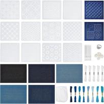 45 vnt. Rankų darbo Sashiko trafaretų rinkinys Daugkartiniai patchwork trafaretų rinkiniai Naujas Sashiko siūlų rinkinys Pradedantiesiems