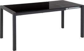 Valgomojo stalas išskleidžiamas Beliani Granada, juoda sp., 120 - 160 cm x 80 cm x 75 cm