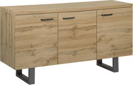 Komoda Beliani Timber, juoda sp./rusva sp., 79 cm x 140 cm x 42 cm