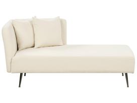Šezlongas Beliani Riom Left, balta sp., 156 cm x 77 cm x 75 cm