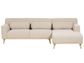 Kampinė sofa Beliani Simos, smėlio sp., kairinė, 264 x 159 cm x 80 cm