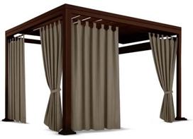 Pavėsinės užuolaidos ZMOH-04, 155 x 190 cm, ruda sp./smėlio sp.