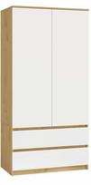 Spinta Malwa SS-90, balta sp./artisan oak, 90 cm x 50 cm x 180 cm