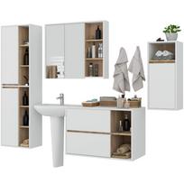 Vonios kambario baldų komplektas Akord Furniture Factory Vami, ąžuolo sp./ruda sp., 30 cm x 50 cm x 170 cm
