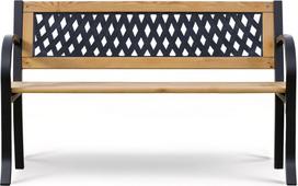 Lauko suoliukas Elion 4206, ruda sp./juoda sp., 125 cm x 49 cm x 77 cm