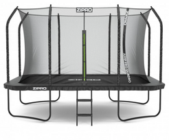 Zipro Jump Pro Quadro trampolína 8x12FT, batutas su vidiniu tinklu, 252x374 cm