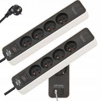 Prailginimo laidas su 4 lizdais ir 2 Usb-c prievadais, 1.5m