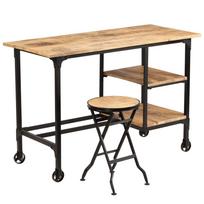 Raš stalas su salankst taburete mango mediena 115x50x76cm