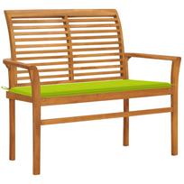 Sodo suoliukas su šviesiai žalia pagalvėle 112cm tikmedis