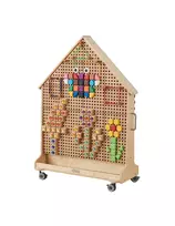 MASTERKIDZ pastatoma dvipusė STEM lenta XXL namelio formos su ratukais ME29324