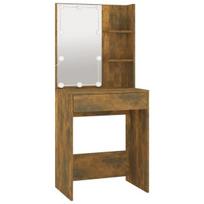 Kosmetinis staliukas，Makiažo stalas su LED, dūminio ąžuolo, 60x40x140cm CFE6356733