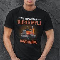 Marškinėliai "Tai tik vaikinas, kuris myli savo darbą", Juoda