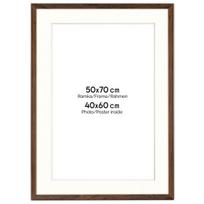 Nuotraukų rėmelis su passe-partout 50x70 cm FRAMAI rudas nuotraukų rėmelis, dydis 40x60 cm, rėmelis su šviesiu passe-partout