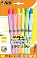 Bic Highlighter Grip žymekliai, 12 vnt. rinkinys