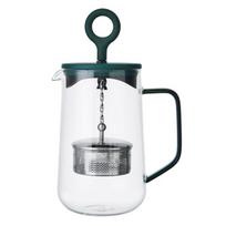 La Cafetière „Gyro“ 4 puodelių stiklinis besisukantis arbatinukas su žaliu dangteliu, 1,25 l