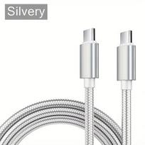 USB-C į USB-C laidas telefonams,  Sidabrinis