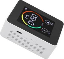 CO2 detektorius, temperatūros ir drėgmės matuoklis, baltas