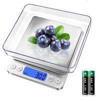 Virtuvinės svarstyklės Skaitmeninės virtuvės svarstyklės, 3kg/0.1g, vandeniui atsparios, mini