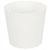 Plastikinis gėlių ir žolelių vazonėlis, 19,9x17,9 cm, baltas