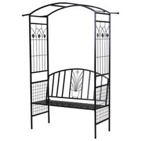 Metalinis suoliukas arka vijokliniams augalams - juodas 154 x 60 x 205 cm