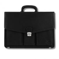 Vyriškas per petį permetamas odinis darbo portfelis a4 vintage black Paolo Peruzzi T-80-HBL