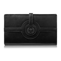 Moteriška odinė juodos spalvos horizontalios orientacijos piniginė su RFID Paolo Peruzzi T-134-BL