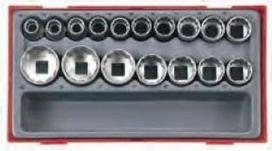 Teng Tools 17 vnt. 1/2" 12-kampių galvučių rinkinys