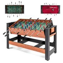 Costway 2 viename stalo futbolo ir biliardo stalas ,rudas, 138 x 61 x 84 cm