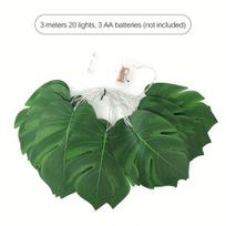 LED Monstera lapų girlianda, 3 metrai (20 LED)