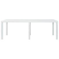 Sodo stalas，Lauko stalas, baltas, 220x90x72cm, plastikas, ratano imitacija CFE512410