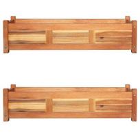 Aukštas sodo lovelis akacijos medienos 100x30x25cm, 2 vnt