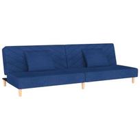 Dvivietė sofa-lova，Poilsio sofa su dvejomis pagalvėmis, mėlyna, audinys CFE84795