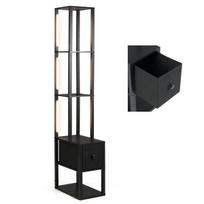 Costway modernus toršeras su staliuku, 43,5 x 26,5 x 169 cm, juodas