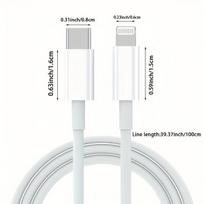 Originalus greitojo įkrovimo laidas iPhone, 78,74 colio / 200 cm