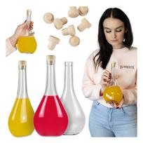 5x Stiklinės butelės "ašara" 500ml vynui, sultims, likeriams