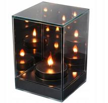 3D LED veidrodinis žibintas su liepsnos efektu, stačiakampis, 15 cm