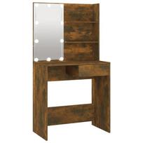 Kosmetinis staliukas，Makiažo stalas su LED, rudas ąžuolo, 74,5x40x141cm CFE2317585