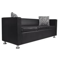 sofa，Poilsio sofa, trivietė, dirbtinė oda, juoda CFE35352