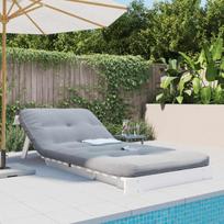 Futono sofa-lova，Poilsio sofa su čiužiniu, balta, 90x206x11cm, pušis CFE91223