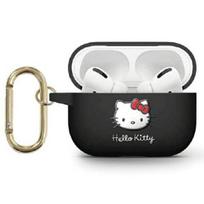 Hello Kitty silikoninis 3D kačiuko galvos dėklas AirPods Pro 2 (2022/2023) - juodas