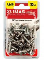 Savigręžiai sraigtai su padėklu 4,2x19mm, metalui ir medienai, 35 vnt, cinkuoti