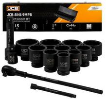Jcb smūginių lizdų rinkinys 1" 12 kampų 15 vnt. metalinėje dėkle