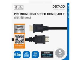 Deltaco HDMI kabelis R00100001, 0.5m, juodas
