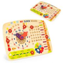 Medinė lentelė laikrodis - kalendorius vaikams Ecotoys My Clock Board
